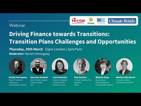 Driving finance towards Transitions - Transition Plans Challenges and Opportunities