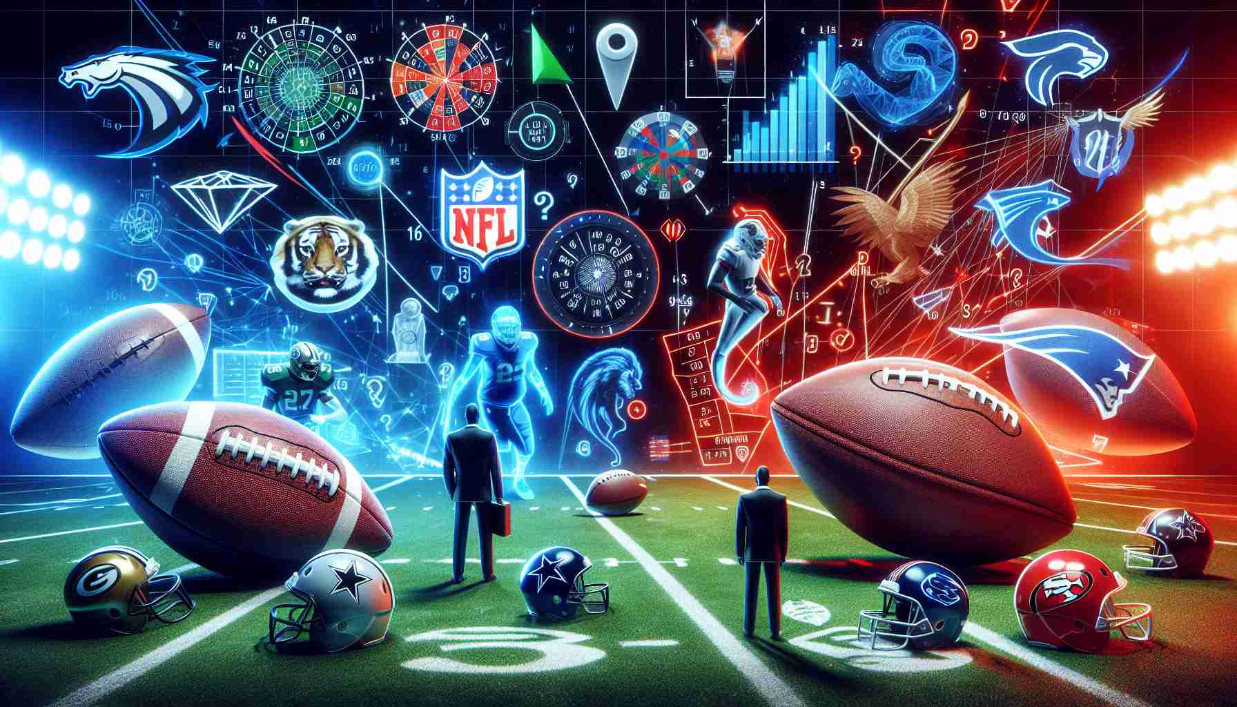 A high resolution, realistic image depicting the potential unpredictable outcomes for Week 13 American football games in the National Football League. The image may include symbols, diagrams, and illustrations portraying the unpredictability and excitement surrounding the coming games.